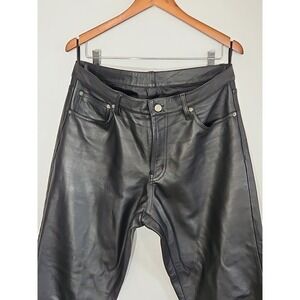 NICE! First Classic Full Leg Leather Gear Motorcycle Pants Size 34 ×30